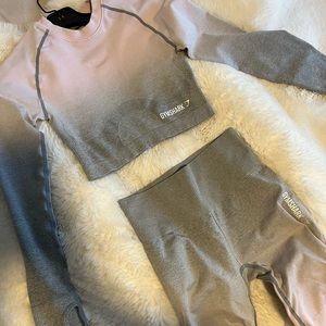 Gray pink ombre gym shark xs/s
